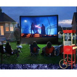 Movie Night Screen and Popcorn Machine Package