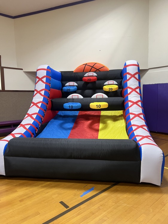 Inflatable basketball challenge